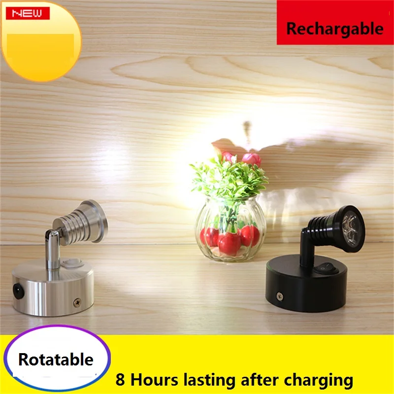 

3*1W high brightness battery spot lamp,recharging movable wedding,jewelry counter lamp ,rotatable accent powerful cabinet light