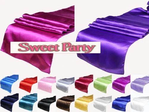 SATIN TABLE RUNNER 280 cm Long x 35 cm Wide VARIOUS COLOURS Wedding Table Runner