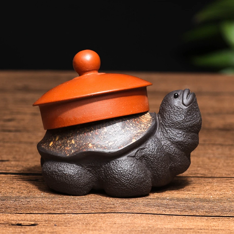 Cute purple clay tea Pet Tortoise tea pot lid holder for teatray teaboard tearoom Decoration Handcrafts Creative Window display