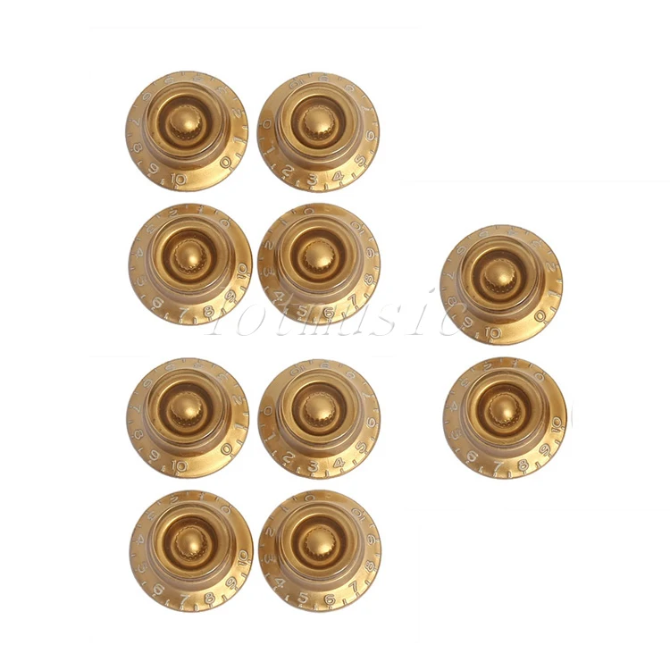 

10pcs Gold Top Hat Guitar Speed Control Knob For Electric Guitar Parts Replacement