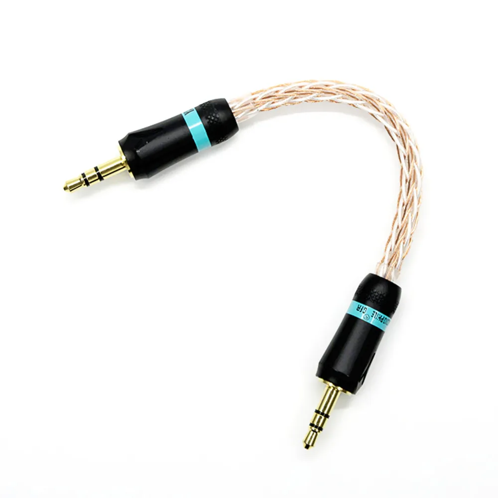 6cm 3.5mm Male to 3.5mm Male Gold-plated braided Stereo Audio Cable For Walnut F1 Amplifier V2 V2S/Zishan Z1 Z2 MP3