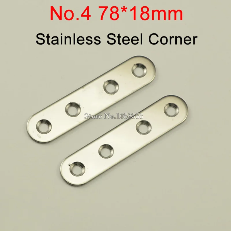 

100pcs 78*18mm stainless steel Flat Brackets Straight Line Metal Plates Repair Fixing Joining furniture Connecting fittings K253