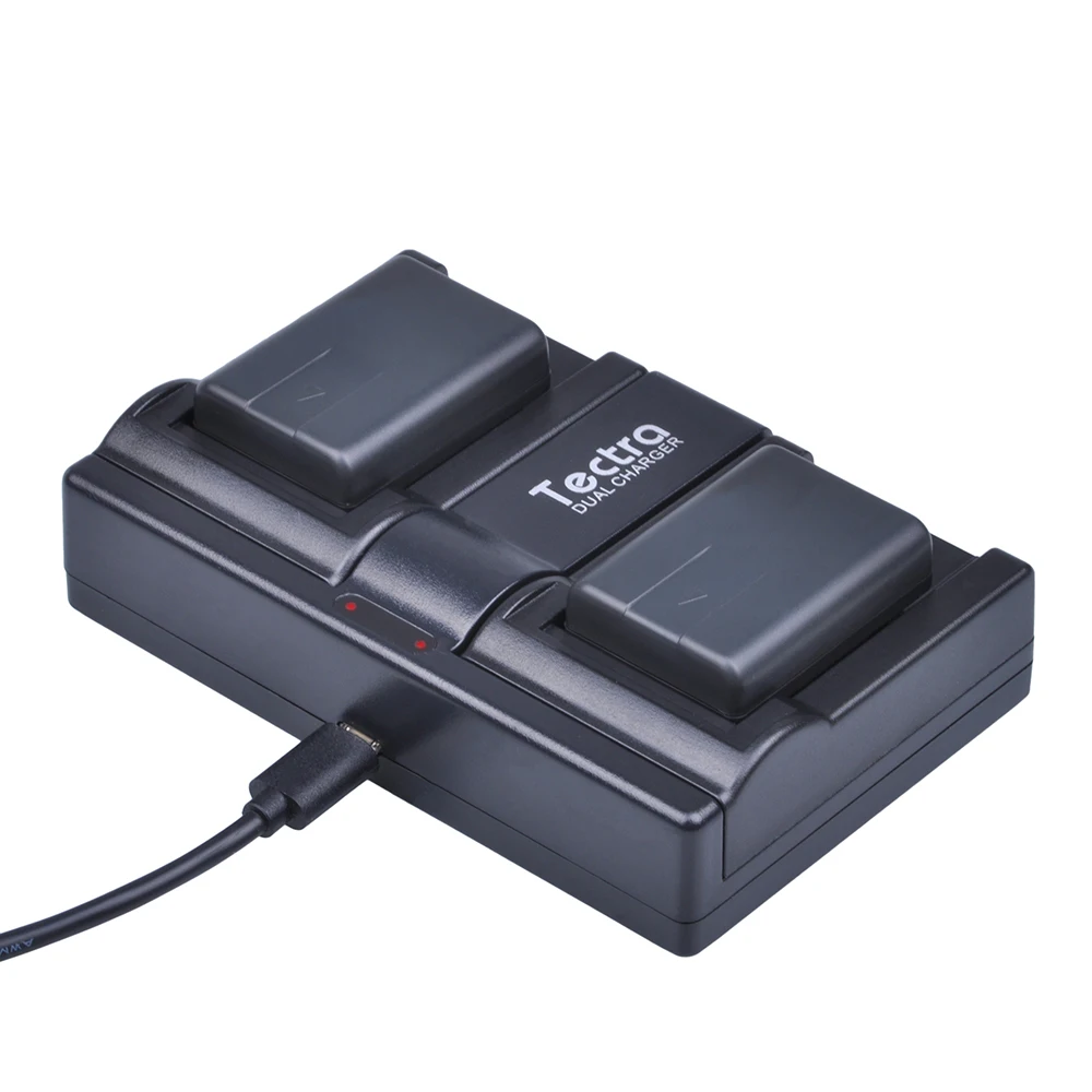 Batterie de caméra Tectra VW-VBT190 VW-VBT380, chargeur USB à double canal pour Panasonic HC-V180GK HC-V380GK V380 HC-W580GK
