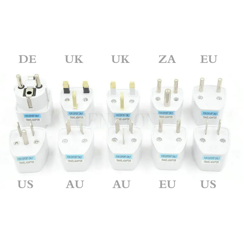 

White To UK EU US AU DE 2PIN 3 Pins AC Power Plug Travel Adapter Converter 100pcs express shipping