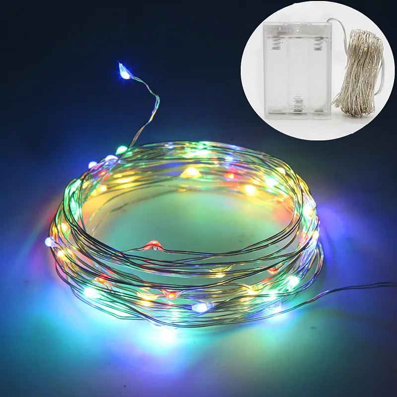 

2/3/4/5/10M 20-100 LED Christmas Garland Silver Copper Wire LED String Lamp Fairy lights For Holiday New Year Wedding Decoration