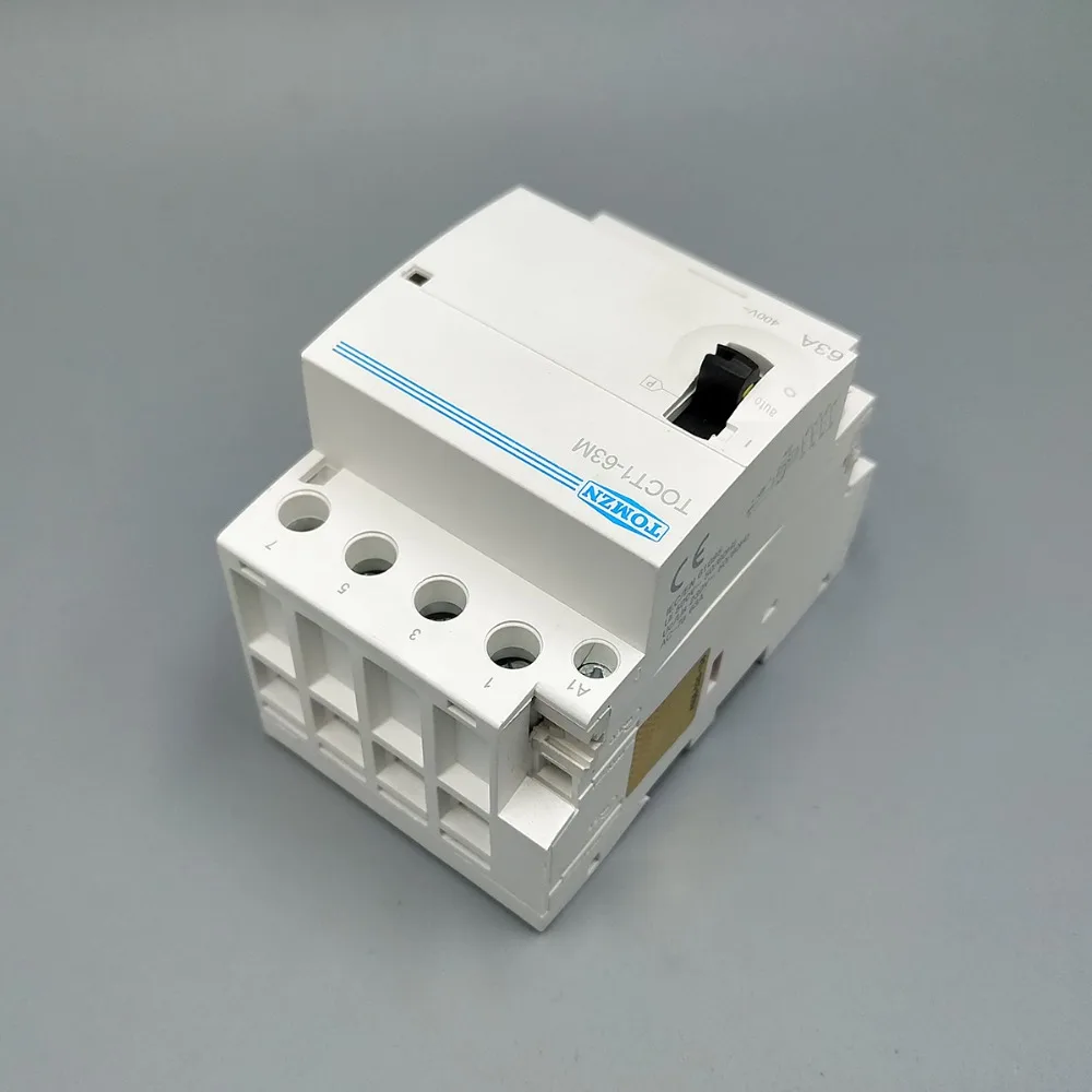 TOCT1 4P 63A 220V/230V 50/60HZ Din rail Household ac Modular contactor with Manual Control Switch 4NO or 2NO 2NC or 4NC