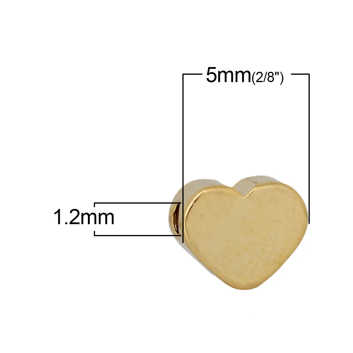 DoreenBeads Copper Spacer Beads Heart Gold color About 5mm( 2/8") x 4mm( 1/8"),Hole:Approx 1.2mm,20 PCs