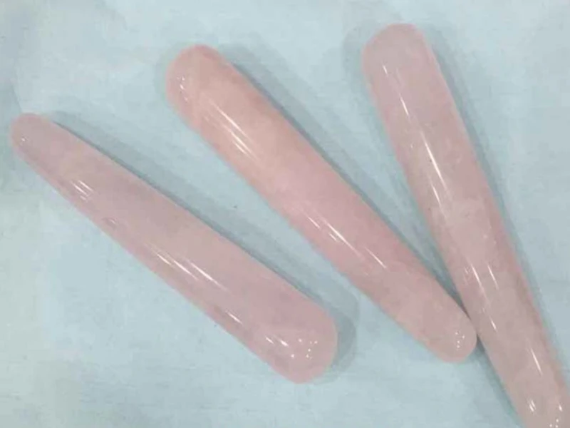 50pcs/lot Pink Powder crystal jade massage wands Crystal Massager acupuncture stick scraping plates dial ribs face body sticker