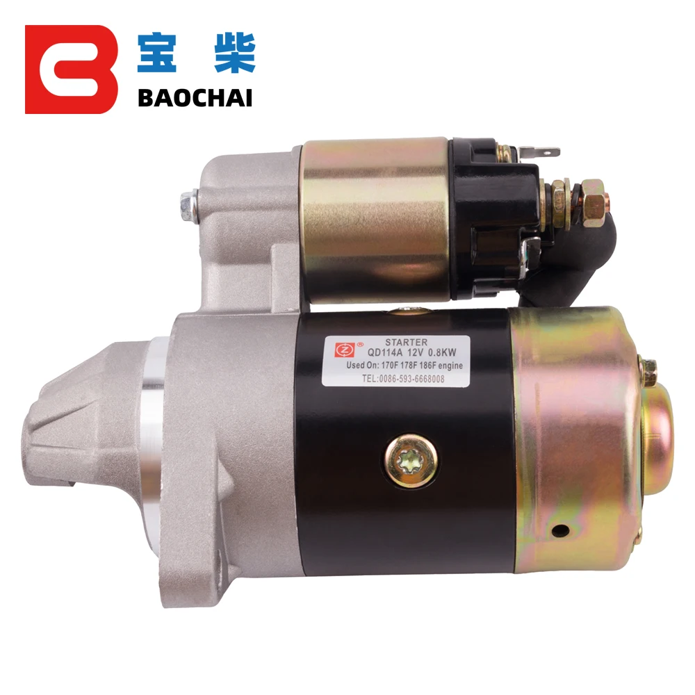 

QD114A Diesel Engine Motor Starter 12V 0.8KW Copper Used On 170F 178F 186F Engine Starter Motor Generator Parts DHL Free