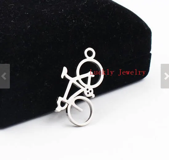 10pcs Lot 17*30mm Fashion bicycle Charms pendant stainless steel  DIY Jewelry Finding