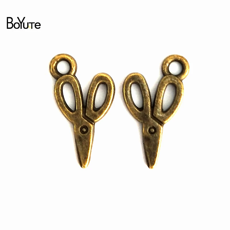 BoYuTe (200 Pieces/Lot) 10*15MM Antique Bronze Zinc Alloy Scissor Charms Pendant Diy Jewelry Findings Accessories Wholesale