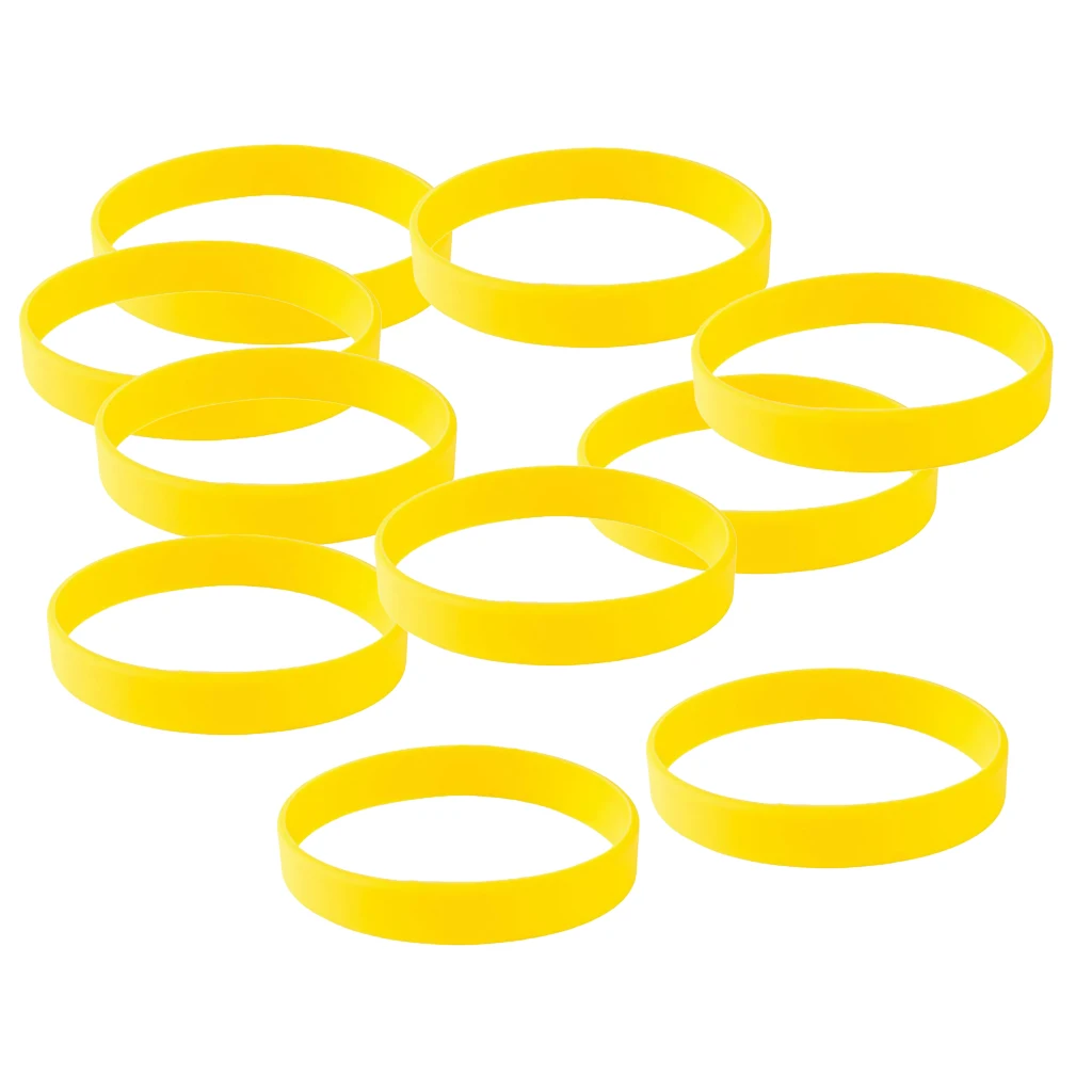 2021 NEW MagiDeal 10pcs/Pack Blank Silicone Rubber Elastic Wristbands Fashion Rubber Bracelet