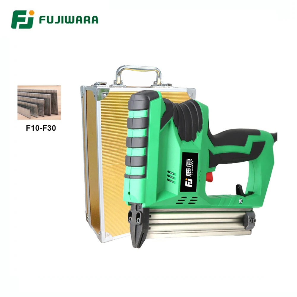 FUJIWARA 2200W Electric Quick Nail Gun Woodworking Nailing Tool F10-F30 Nails Home DIY Carpentry Decoration