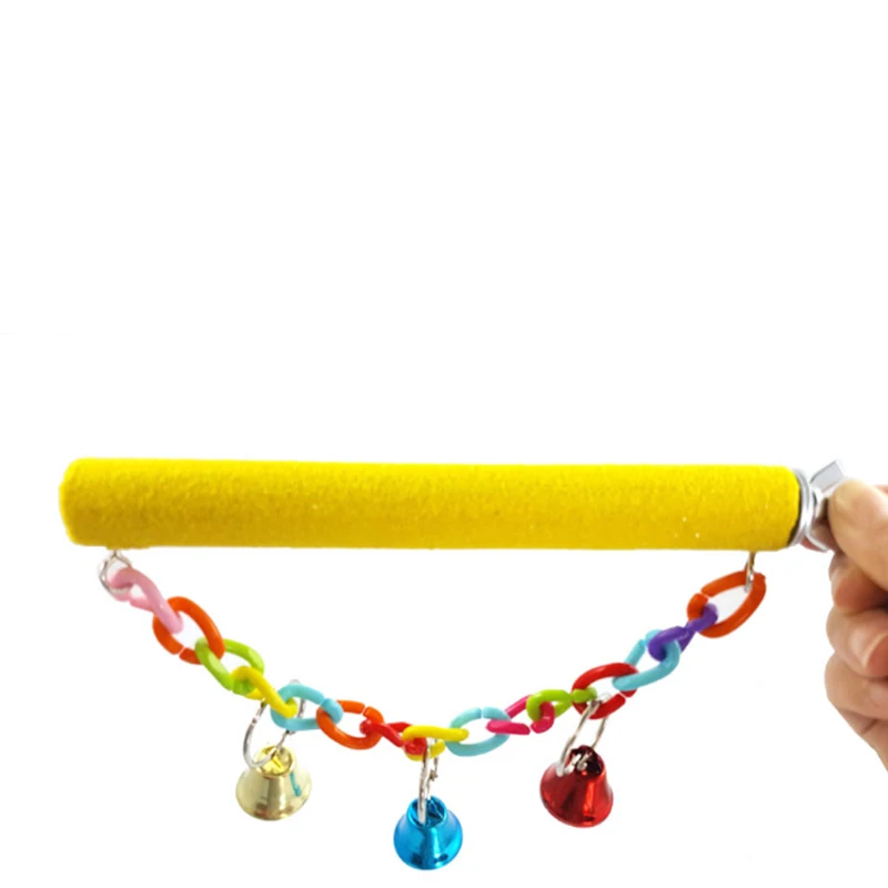 

1Pcs Parrot Bird toy Beak Grinding Claw Bar Frosted Standing Rod With Bells Colorful Bird toys Bird Cage Accessories Supplies