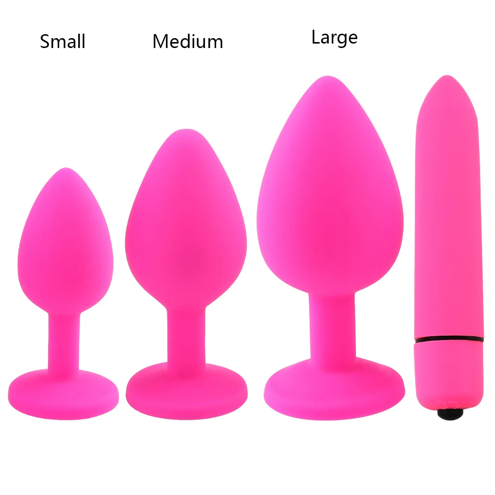 Jewelry Design Bullet Vibrator Unisex Anal Butt Plug Ass Massage Vaginal Masturbation Sex Toy Sets for Women Gay Couple Pink