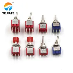 1Pcs MTS-102 MTS 103  MTS 202 Toggle Switch Push Button Switch ON/ON ON-OFF-ON RED 6pins 3PINS 9PINS MTS-403