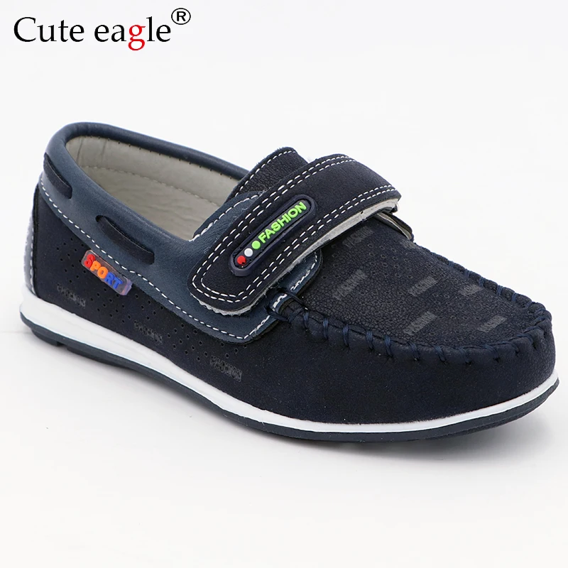 Cute eagle Boys Girls Shoes Slip-on Loafers Rubber sole PU Leather Flats Soft  Mocassins Children Casual Sneakers High Quality