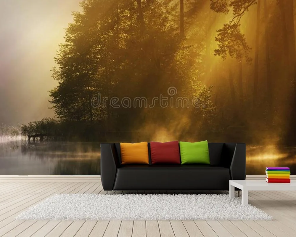 

Mist of early morning forest 3d wallpaper papel de parede,living room TV wall bedroom wall papers home decor restaurant mural