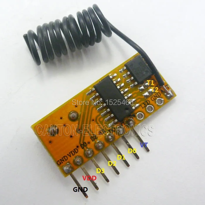 CE006 433MHz 4 Ch EV1527 PT2262 Decode Module Wireless RF Receiver Plug-in DUE UNO MEGA2560