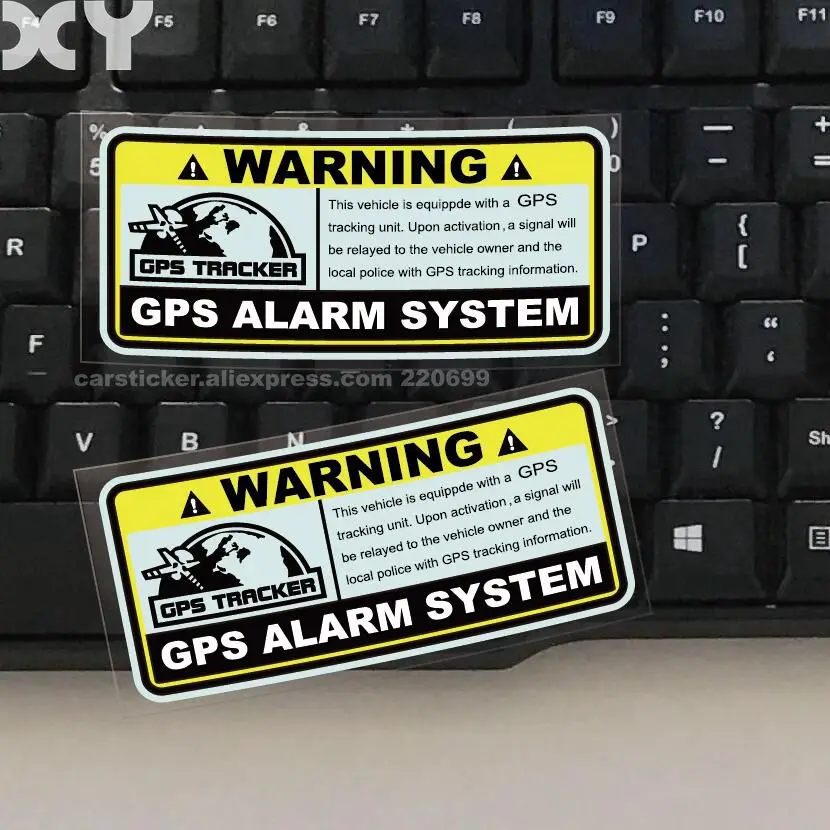 2PCS Warning GPS ALARM SYSTEM Tracking Anti Theft Decals Reflective Type Car Stickers for Motorcylcle Automobile Drop Shipping