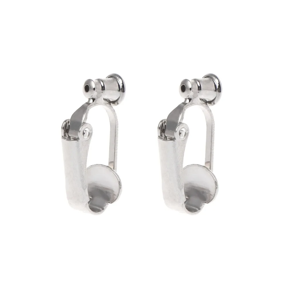 1 Pair Earrings Adapter Ear Clips Converter For Non-pierced People Clip On Metal Component DIY Jewelry Making Tool Finding