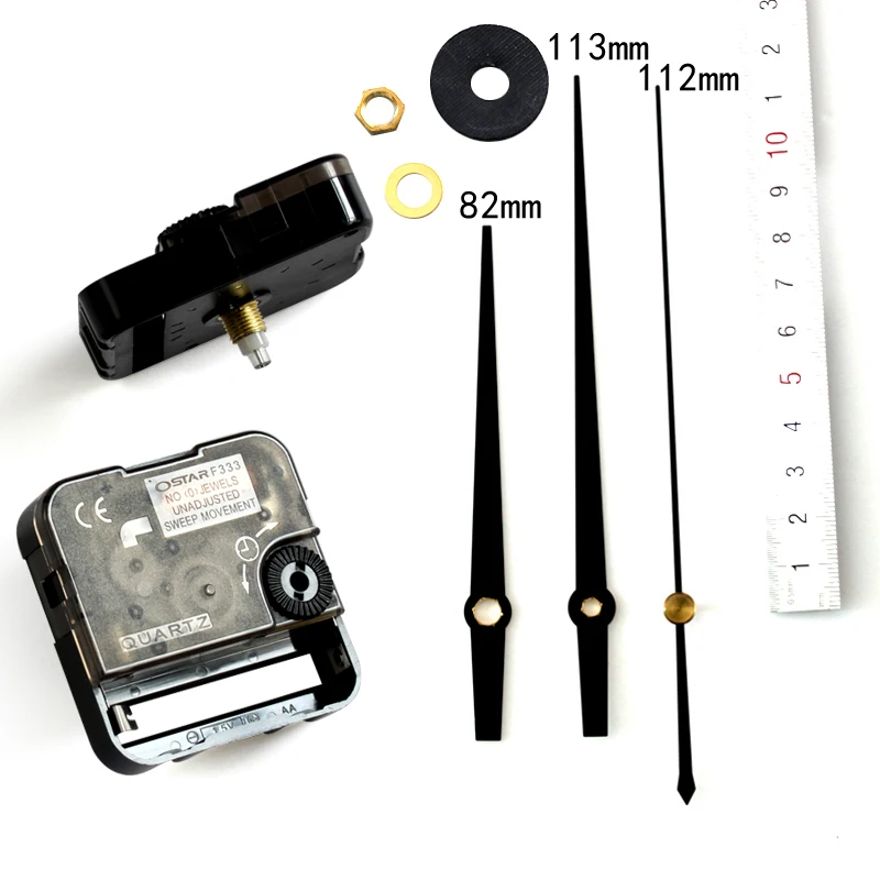 F333 Ostar Quartz Clock Movement DIY Wall Clock Accessory Kits with 2380# black hands and nuts