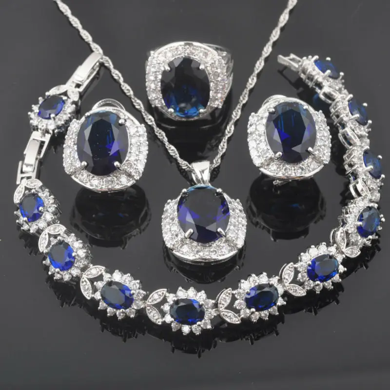 

luxury Bridal Jewelry Sets For Women Wedding Jewelry Zirconia Stone Earrings Ring Bracelet Necklace Set 2020 New QS0240