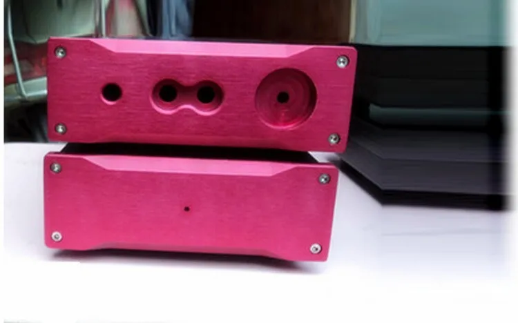 The entire portfolio mini amplifier chassis/Rear amp chassis/AMP case Enclosure /headphone amp case/Box DIY(Rose Red/Silver)