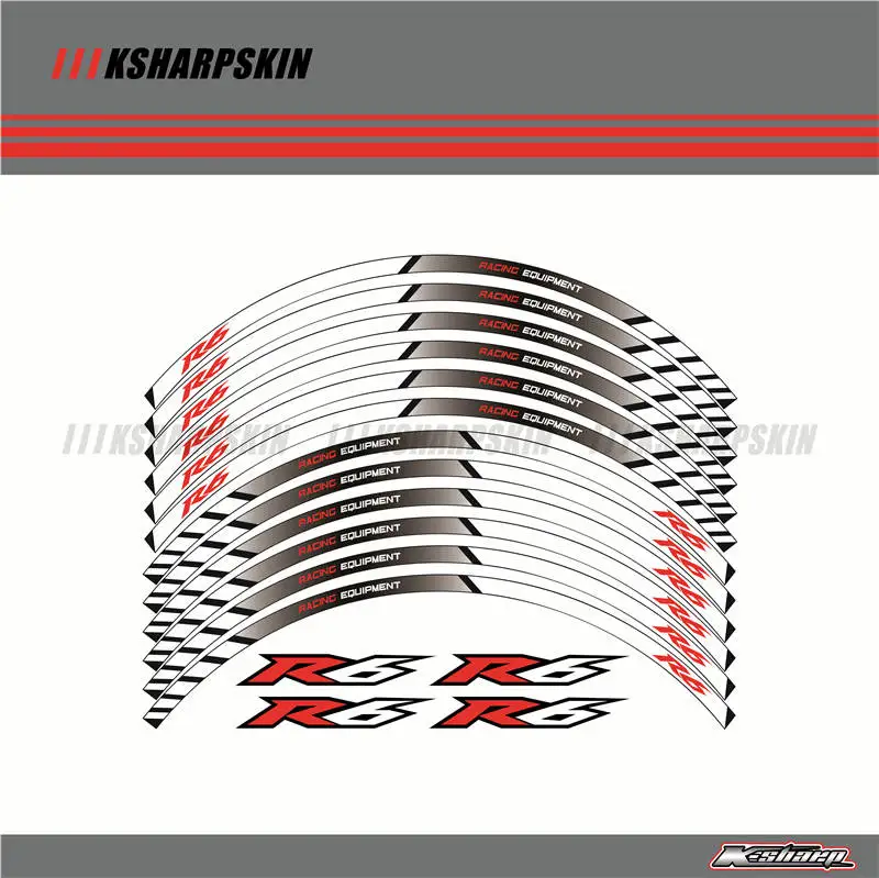 

12 X Thick Edge Outer Rim Sticker Stripe Wheel Decals Fit YAMAHA YZF1000 YZF-R6