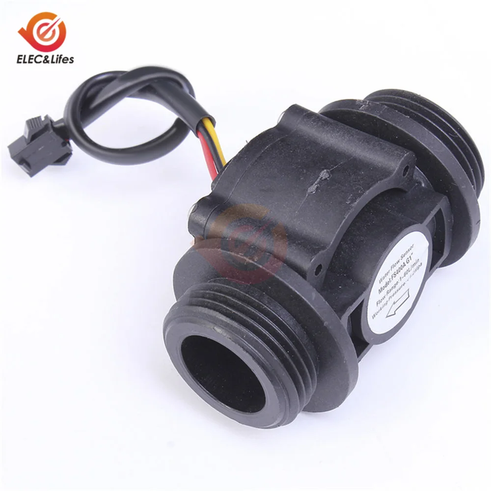 DN25 Water Flow Sensor DC 5-24V Flowmeter Hall Flow Sensor Water Control Liquid Flow Sensor Switch 1-60L/min