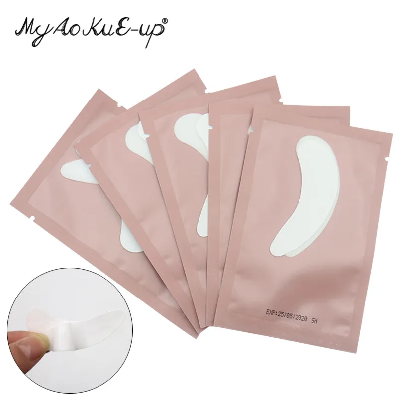 Patchs en papier pour Extension de cils, 50 paires, tampons sous les yeux, Patch pour les cils, autocollants