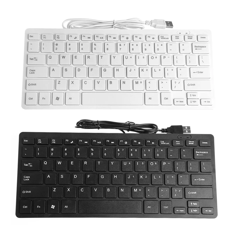 Mini Slim Multimedia USB Wired External Keyboard For Notebook Laptop PC Computer