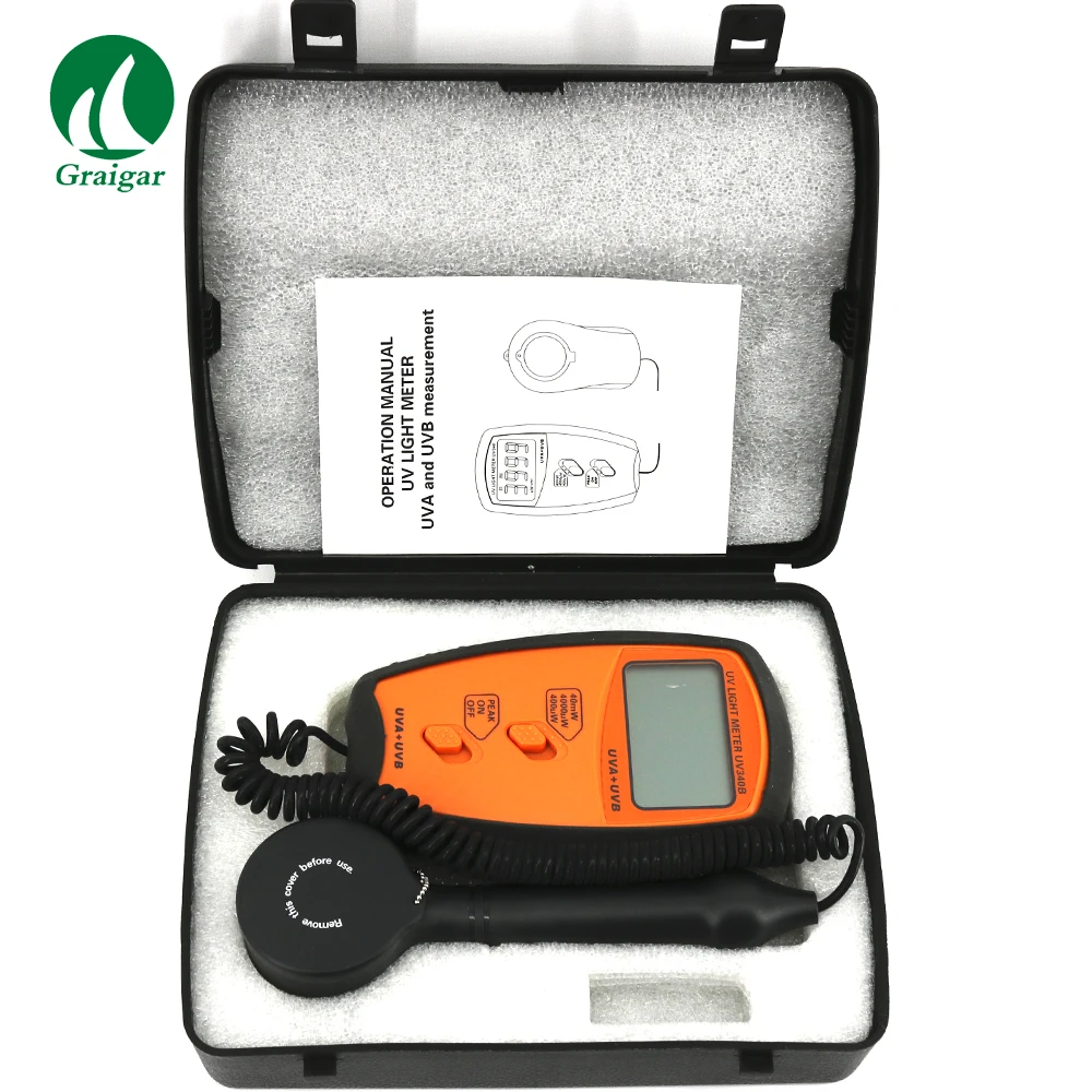 UV340B UV Light Meter UVA UVB Detector Tester UV340 LSI-circuit use provides high reliability and durability