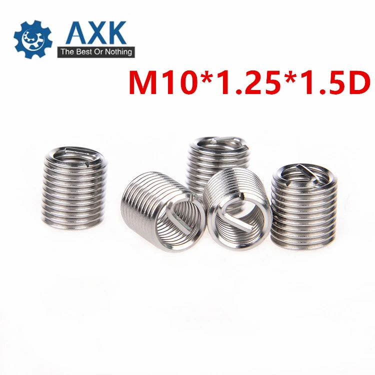 

50pcs M10*1.25*1.5D Wire Thread Insert A2Stainless Steel Wire Screw Sleeve M10 Screw Bushing Helicoil Wire Thread Repair Inserts