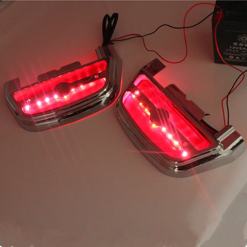 Motorcyle LED Light Passenger Footboard Floorboard Cover For Harley FLHX FLHT FLHR Road King Touring Trike softai