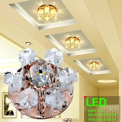 LAIMAIK Crystal LED Ceiling Light 3W 5W AC90-260V Modern Crystal Ceiling LED Light Aisle LED Ceiling Lighting for Living Room