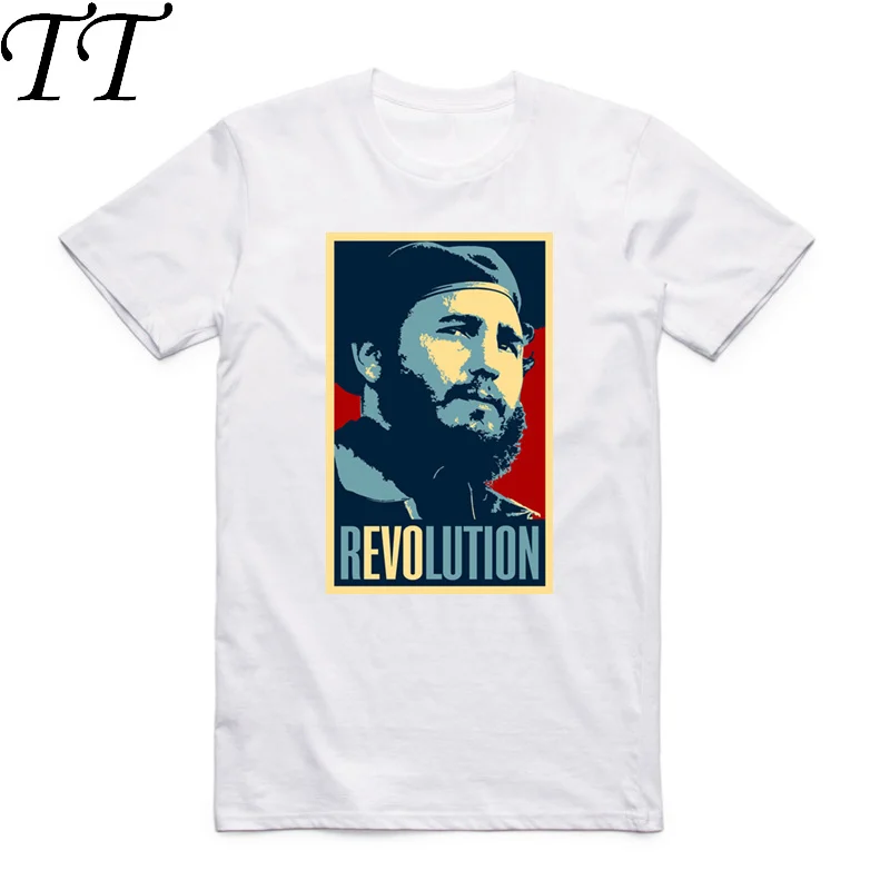 Asian Size Printing Cuba Kuba Avana Revolution Fidel Castro Che Guevara Communist T-shirt O-Neck Short Sleeve T-shirt HCP4173