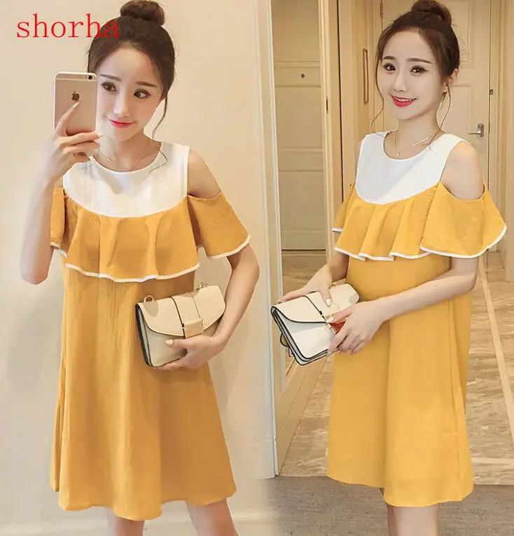 

Fashion Nursing Dress Women Summer Cut Out Shoulder Loose Breastfeeding Dress for Feeding Maternity Pregnancy Clothes Plus Size