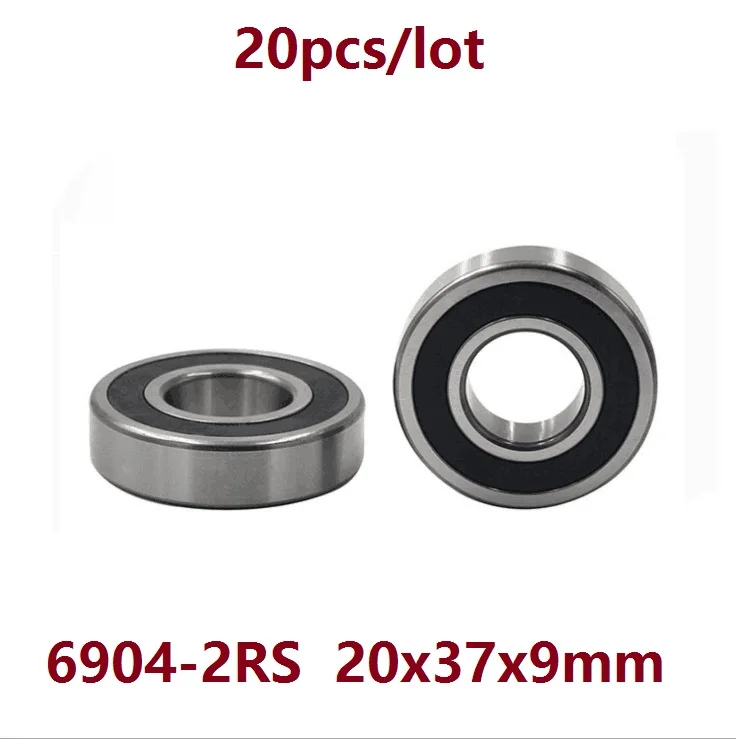 20pcs/lot 6904RS 6904-2RS 6904 ball bearing 20*37*9 Deep Groove Ball Bearing 20x37x9 mm RS 2RS