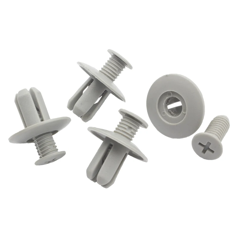50 Pcs Car 8mm Hole Plastic Screw Rivets Push Gray Auto Vehicle Engine Cover Bumper Fender Door Trim Panel