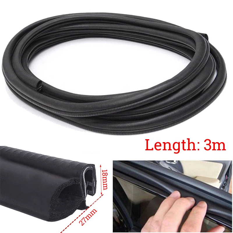 

300CM Rubber Car Door Sealing Gasket Tape Strip Edge Trim Protection Accessories