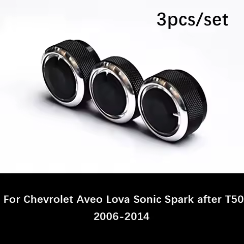 3pcs/set For chevrolet Aveo Lova Sonic 2006 to 2014 Car Air Conditioning heat control switch knob ac knob accessories