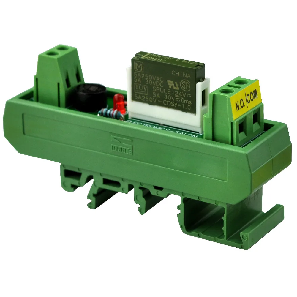 

Electronics-Salon AC/DC 24V Slim DIN Rail Mount 5Amp SPST-NO Power Relay Interface Module, PA1a-24V.