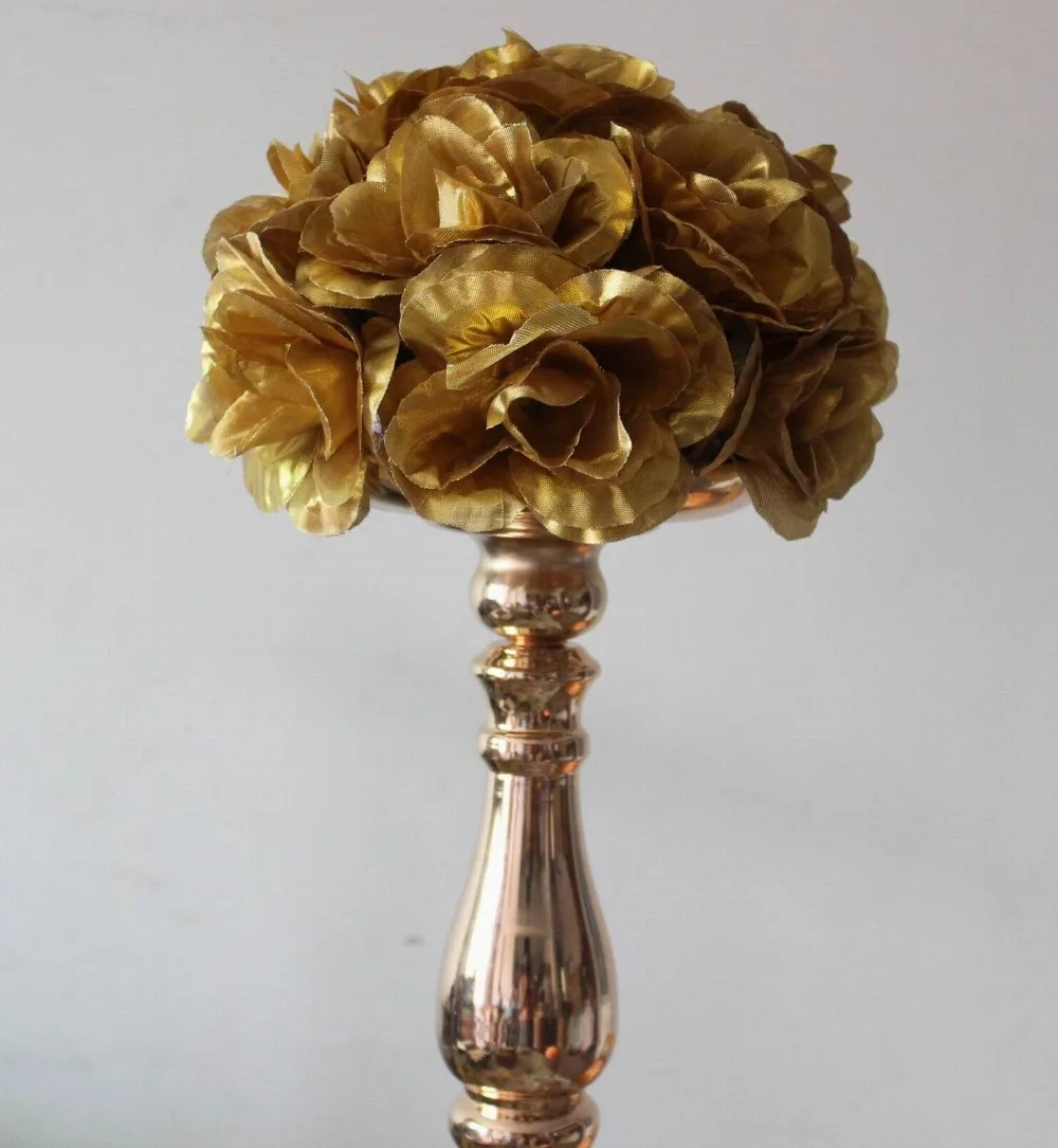 20cm wedding silk kissing ball decorations for the wedding GOLD-plastic inner,celebration flower ball,party decoration