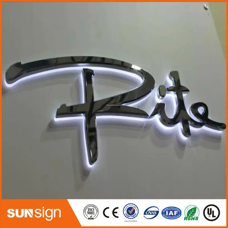 Rvs Logo Teken Outdoor Verlichting Letters Led Light Up Letters