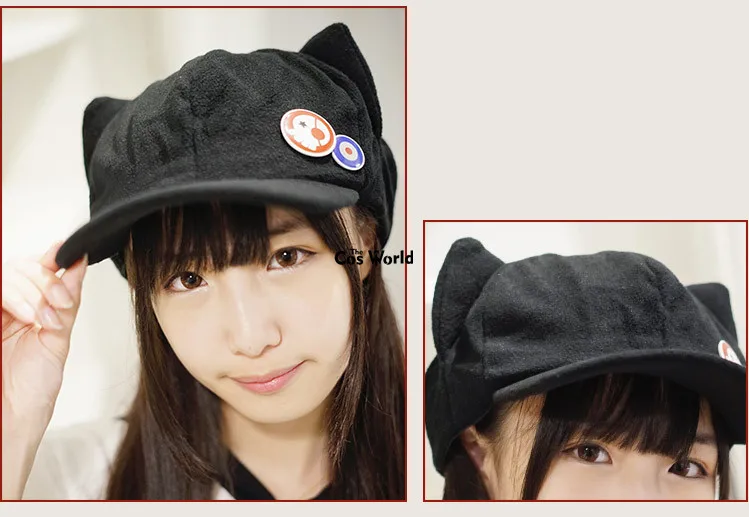 EVA Shikinami Asuka Rangure Cat Ear Polar Fleece Hat Peak Baseball Cap Anime Cosplay Accessories