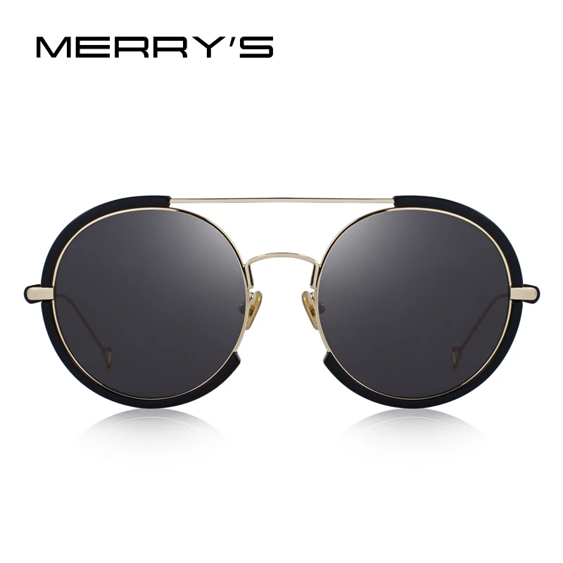 MERRYS DESIGN Women Fashion Round Sunglasses Twin-Beams Frame Sun Glasses Metal Temple 100% UV Protection S6301