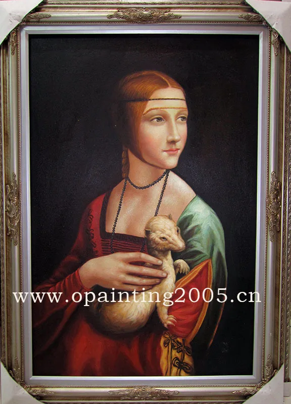 Handmade Imitate Famous Oil Painting On Canvas Wall Art Character Classical Painting For Living Room Beautiful Women Hold Pet