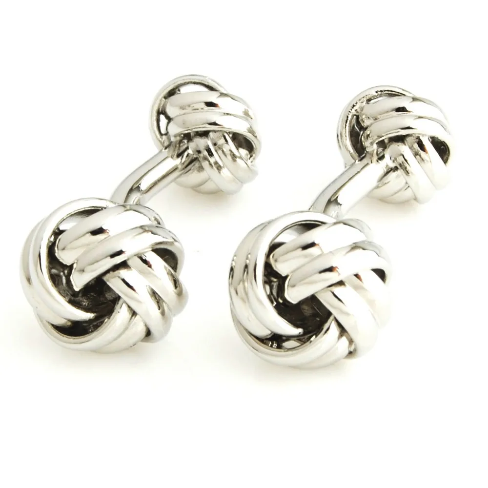 YH-1018A Elegant Classic Knot Cufflinks,Plain Metal for Men- Factory Direct Selling