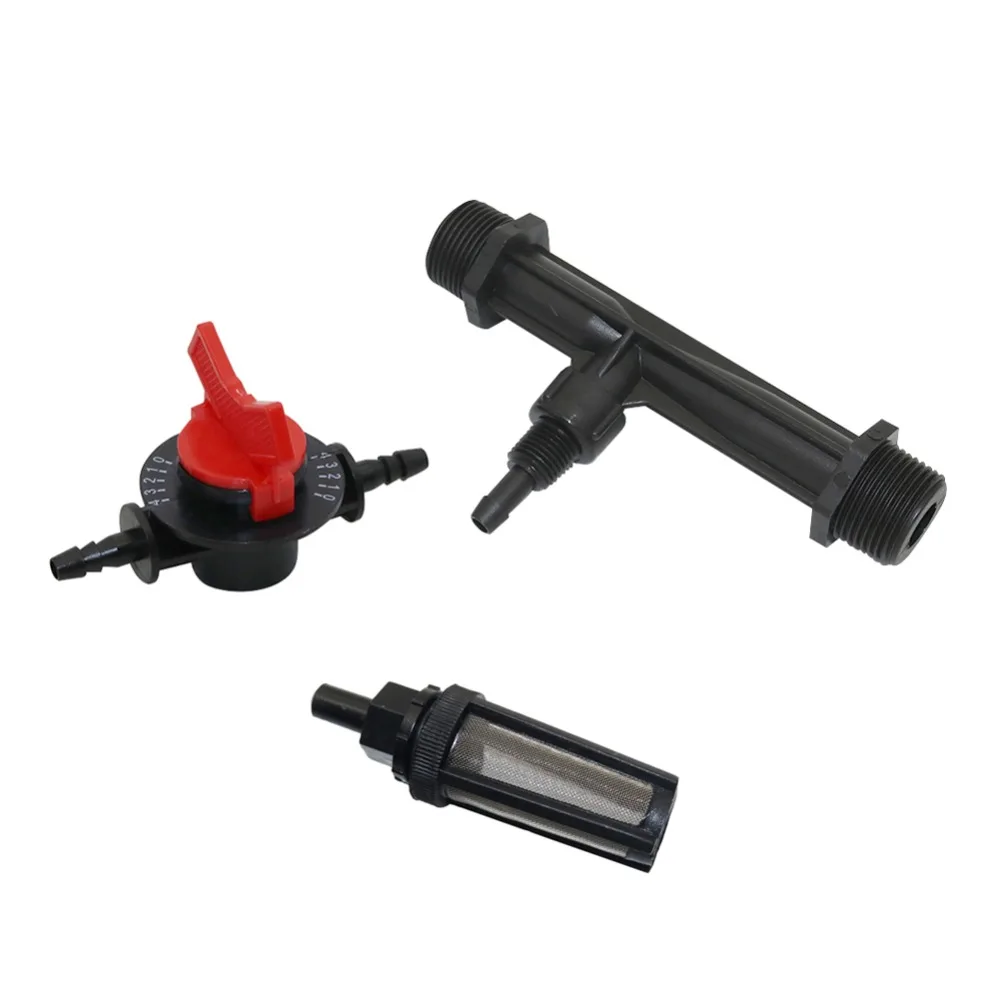 1/2, 3/4 inch Thread Venturi Fertilizer Injector, 4-speed flow control valve, Water filter Agriculture Irrigation Fittings 1 Set